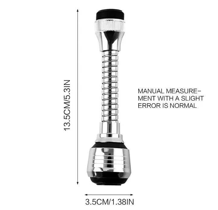 Torneira de cozinha de aço inox, dispositivo de economia de água, alongamento rotativo